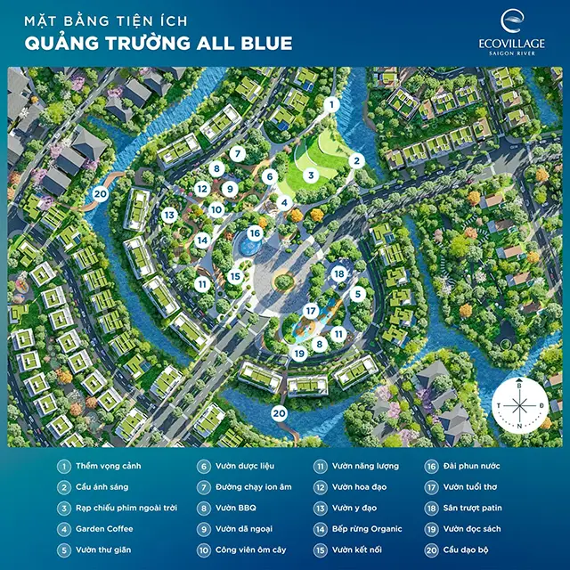 Mặt bằng tiện ích phân khu All Blue
